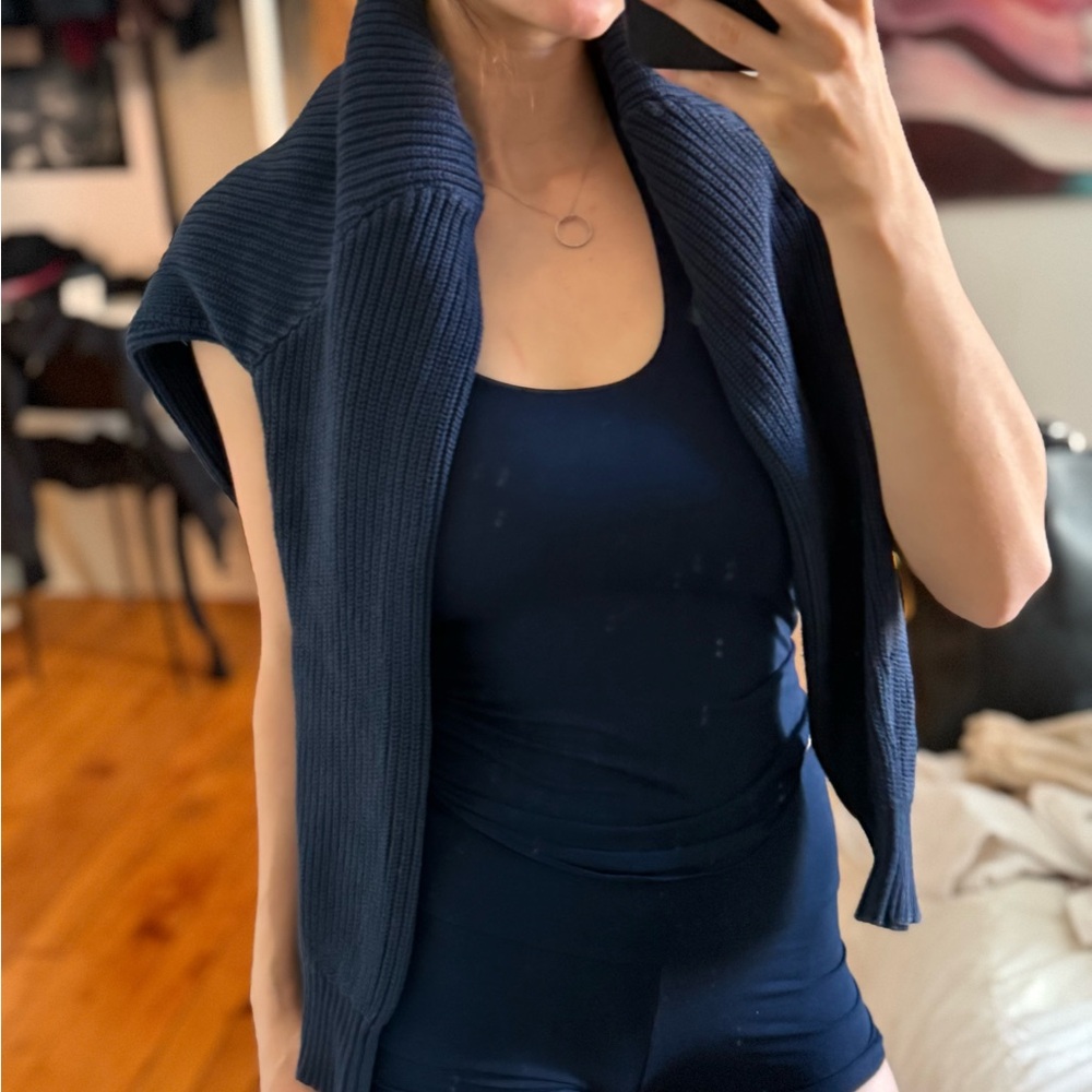 Brandy Melville Dark Blue Crew Neck Sweater